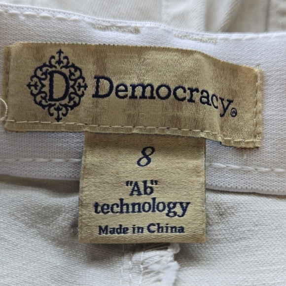 Democracy Ab Technology Womens Barrel Leg Pants Sz 8 Off White Cotton Blend - Picture 12 of 12